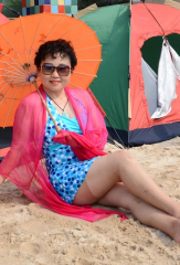 戏水气质熟妇样貌一般但泳装丝袜无人能挡[22P]